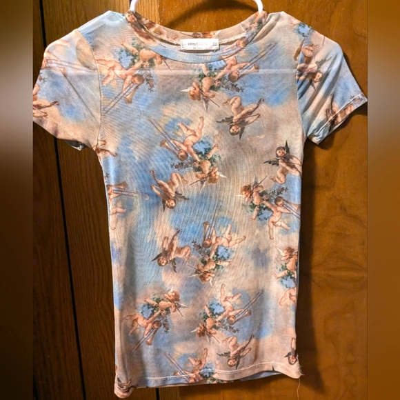 sweet lilac Tops - Mesh cherub top